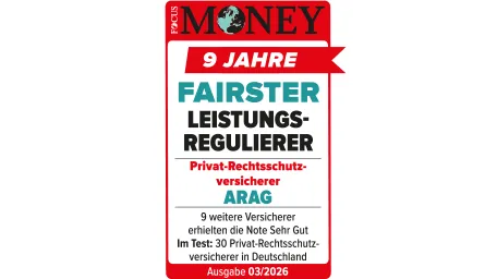 Siegel Focus Money: Fairster Leistungsregulierer im Rechtsschutz