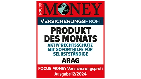 Siegel Produkt des Monats ARAG 2024 Recht und Gewerbe